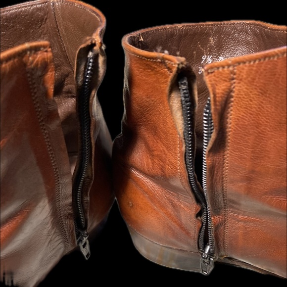 Mens Vintage Brown Leather Florsheim Side Zip up Ankle Boot, Size 9/12 D main image 9